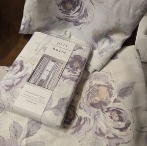 Peri Home Floral Sheer Curtain Panel - Lavender Rose Print